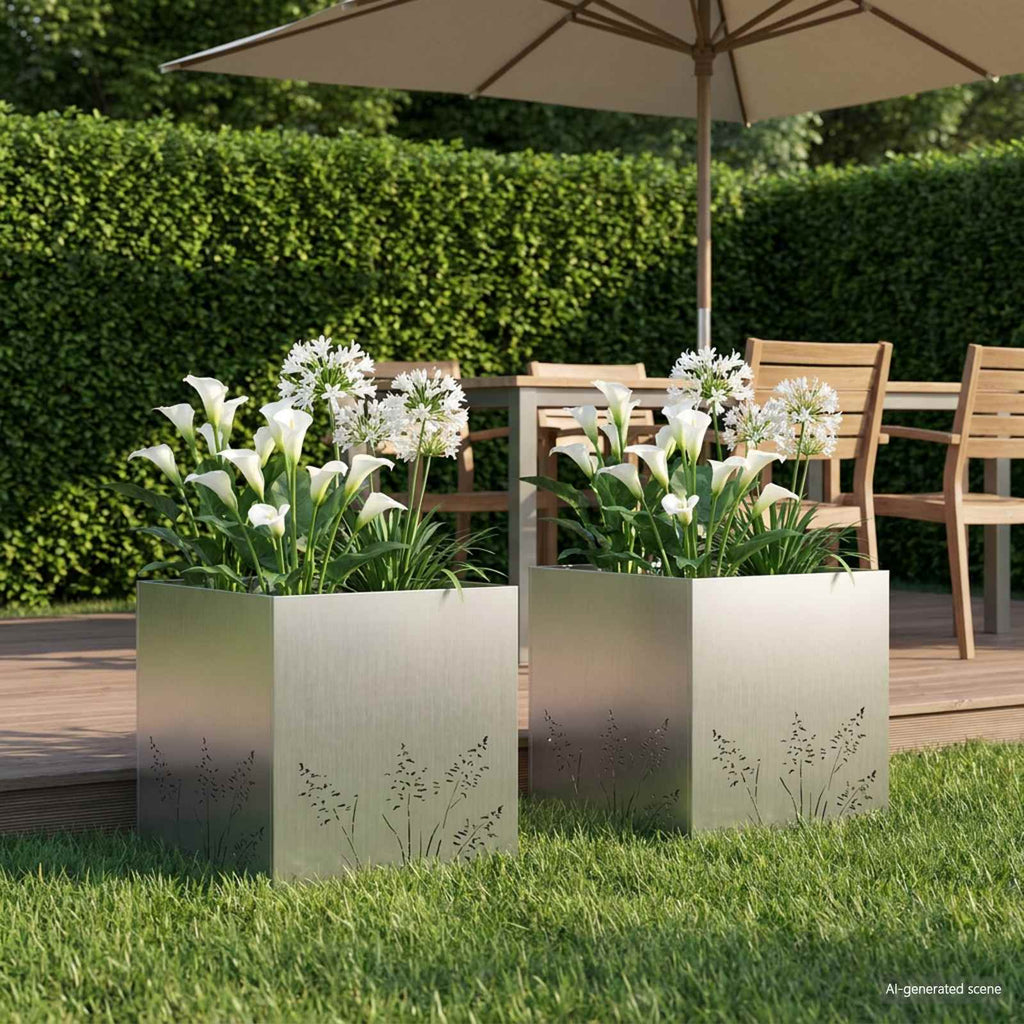 Cache-Pot De Jardin 2 Pc Rouillé