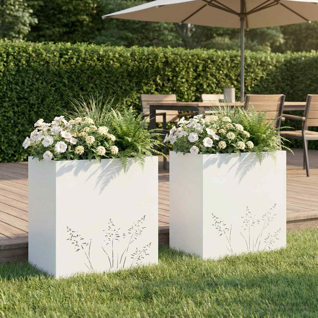 Cache-Pot De Jardin 2 Pc Rouillé