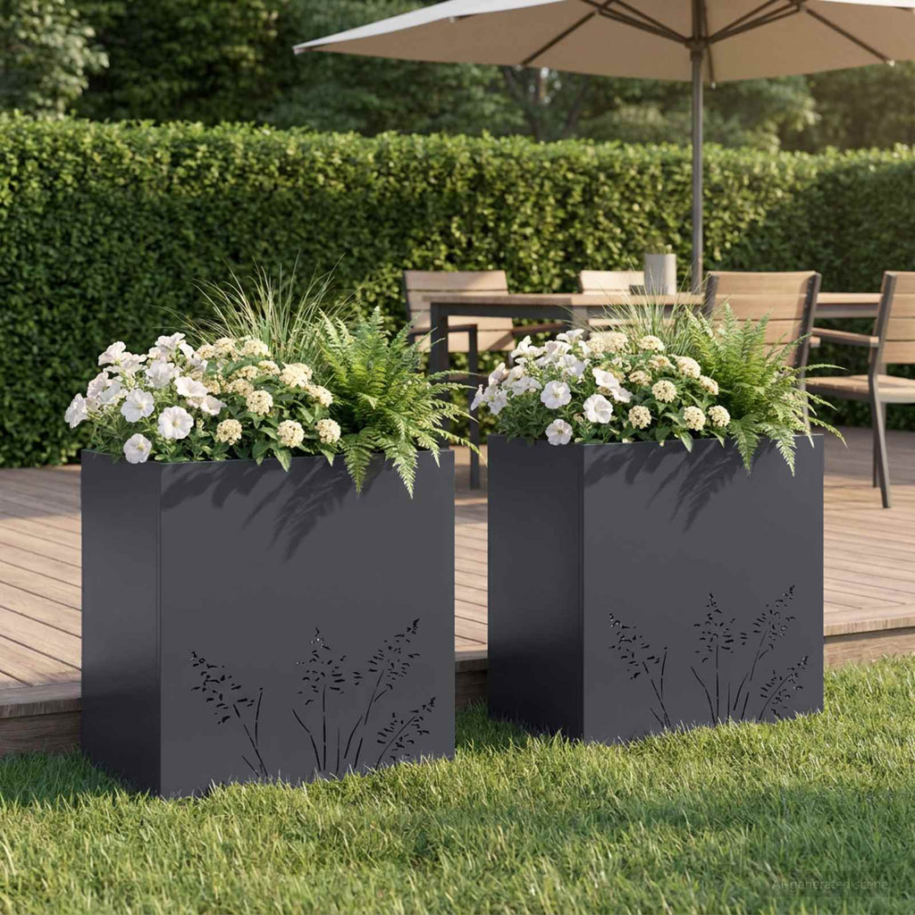 Cache-Pot De Jardin 2 Pc Rouillé