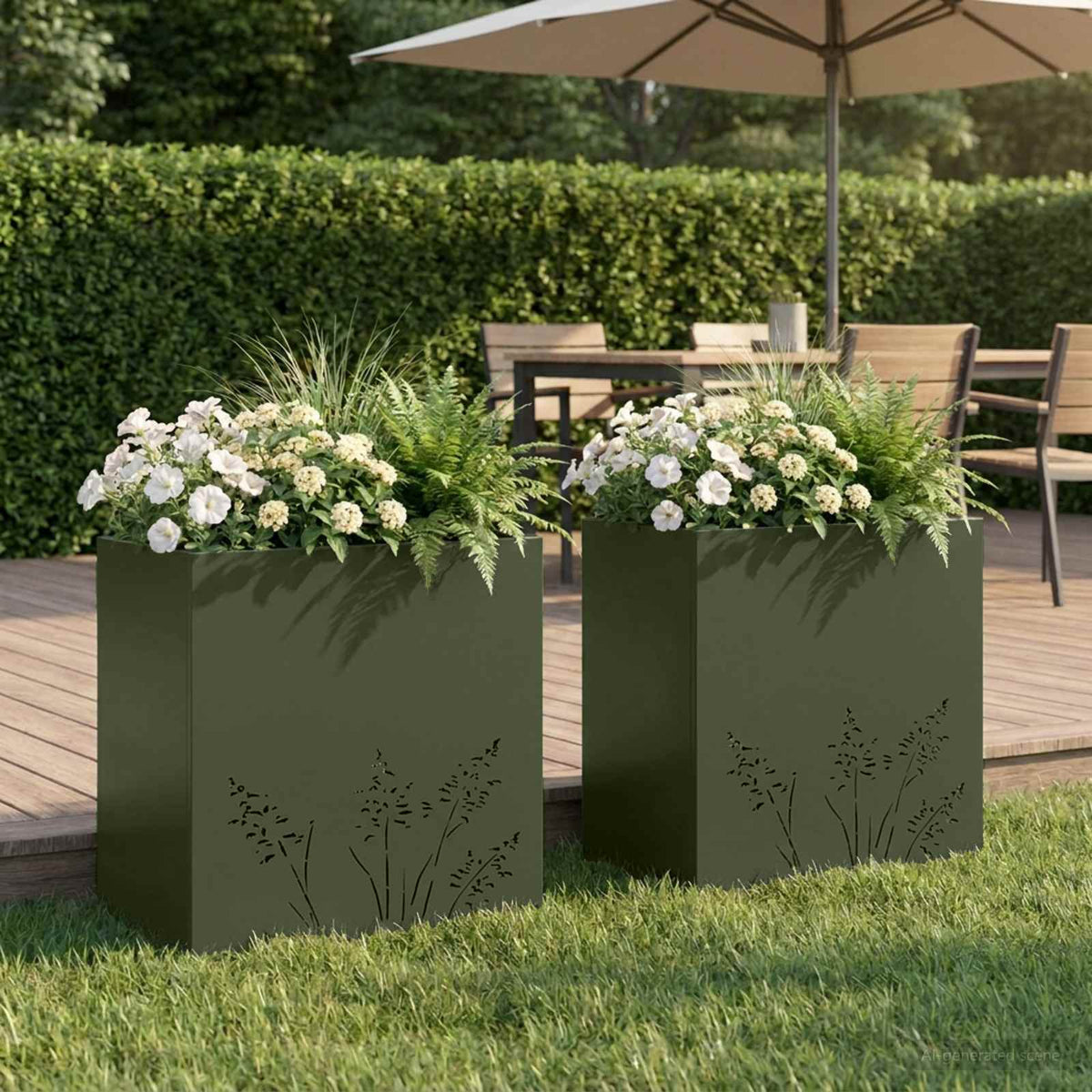 Cache-Pot De Jardin 2 Pc Rouillé