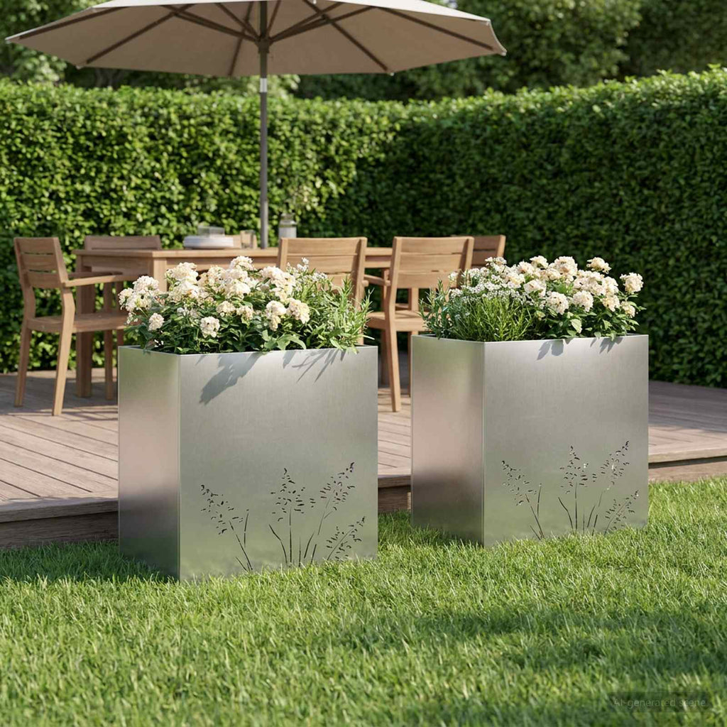 Cache-Pot De Jardin 2 Pc Rouillé