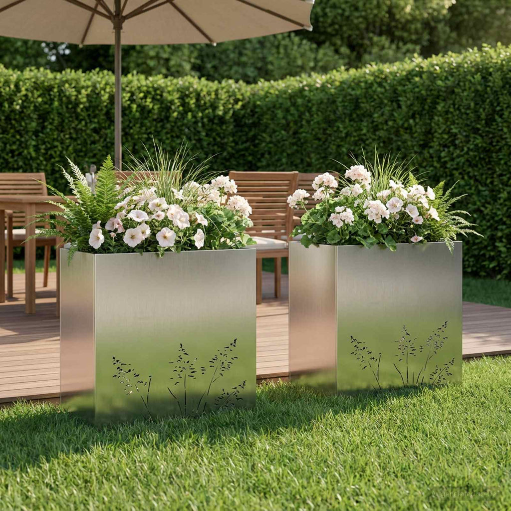 Cache-Pot De Jardin 2 Pc Rouillé