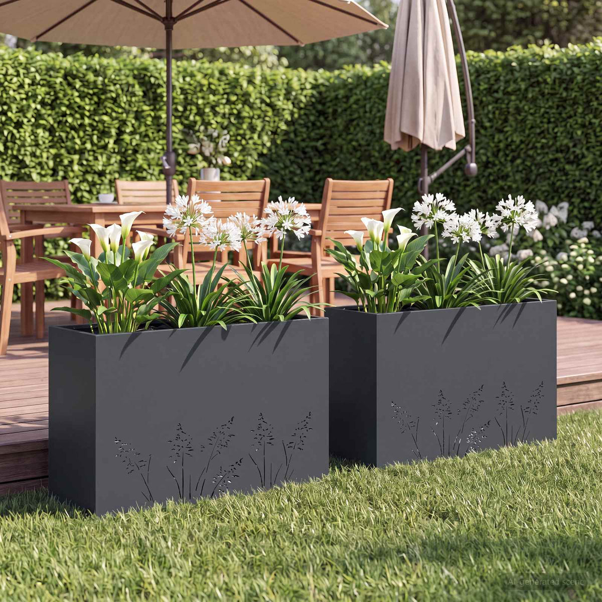 Cache-Pot De Jardin 2 Pc Rouillé