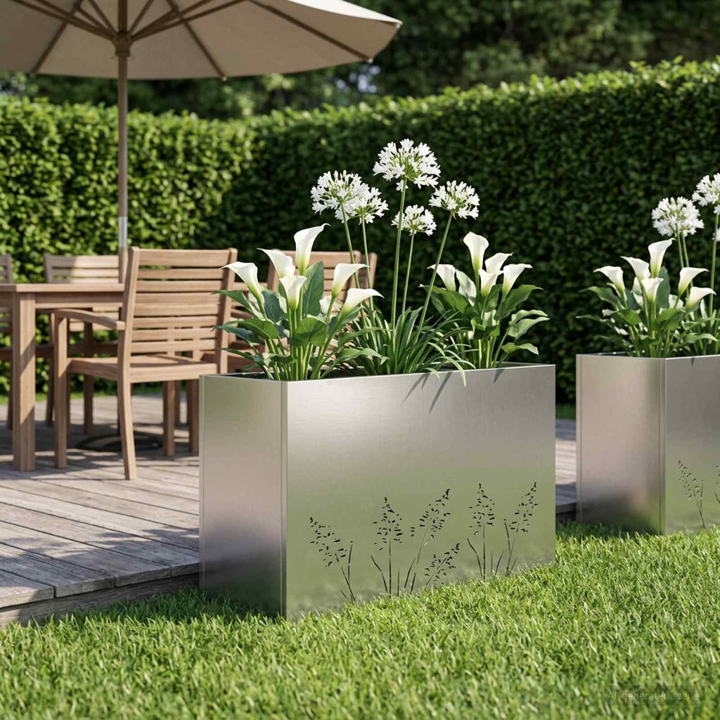 Cache-Pot De Jardin 2 Pc Rouillé