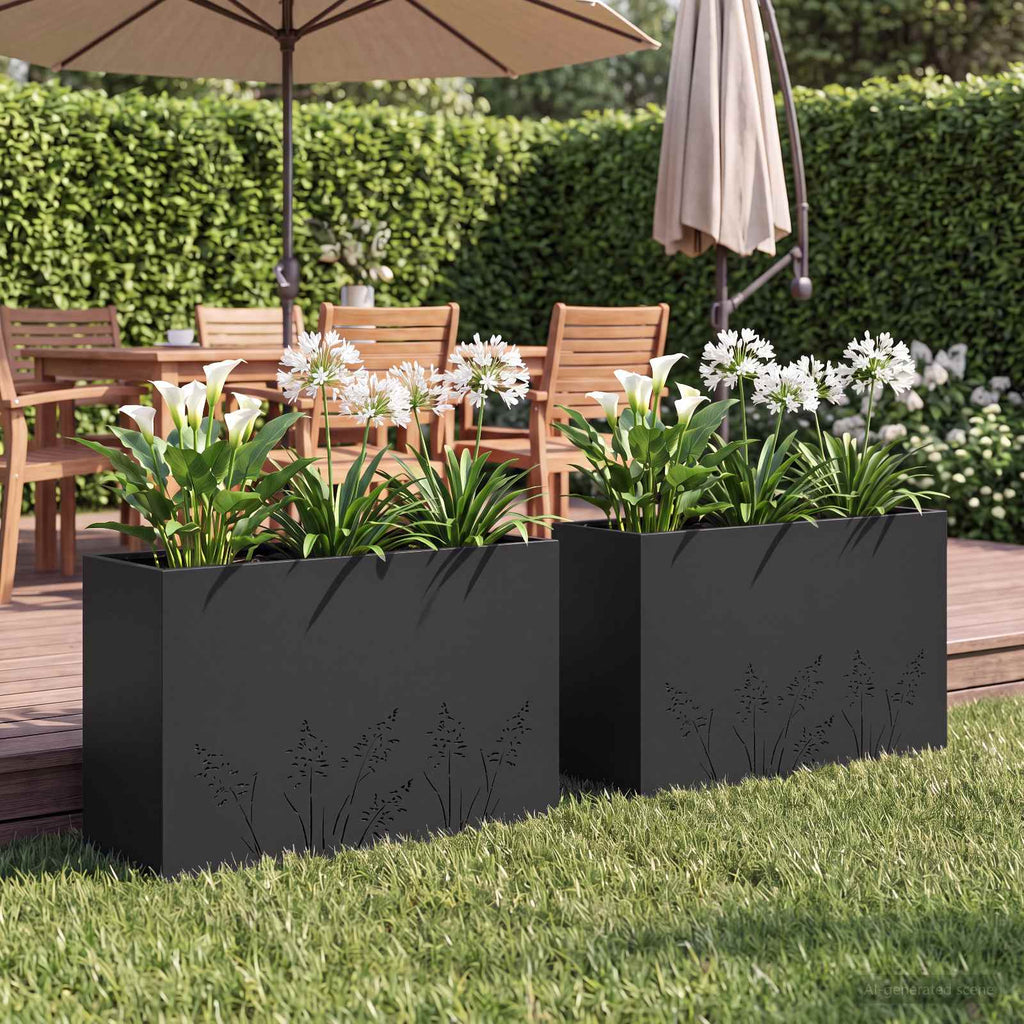 Cache-Pot De Jardin 2 Pc Rouillé