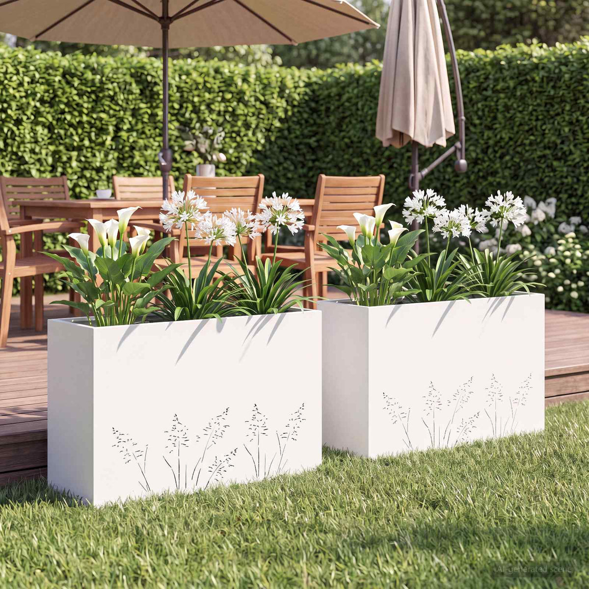 Cache-Pot De Jardin 2 Pc Rouillé