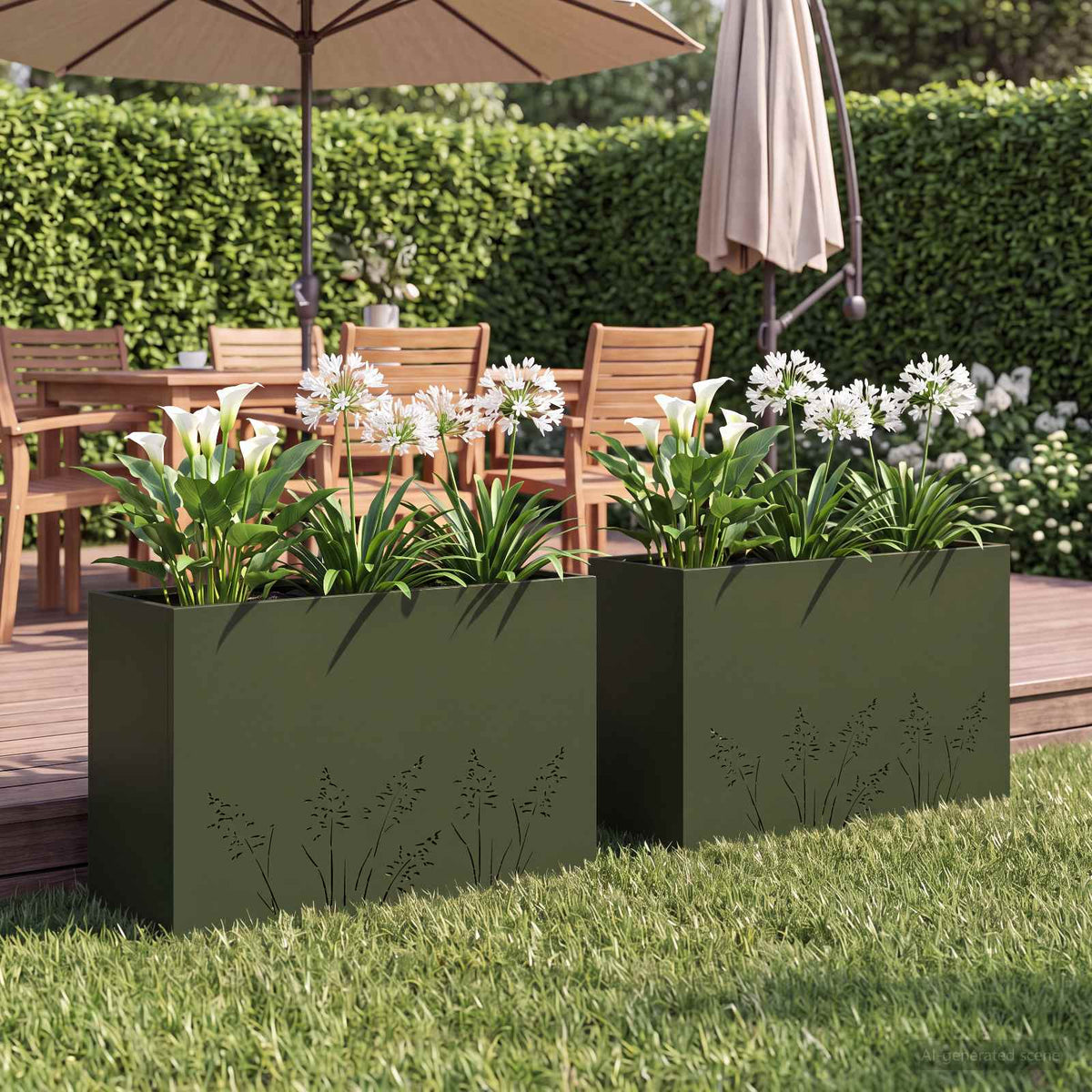 Cache-Pot De Jardin 2 Pc Rouillé