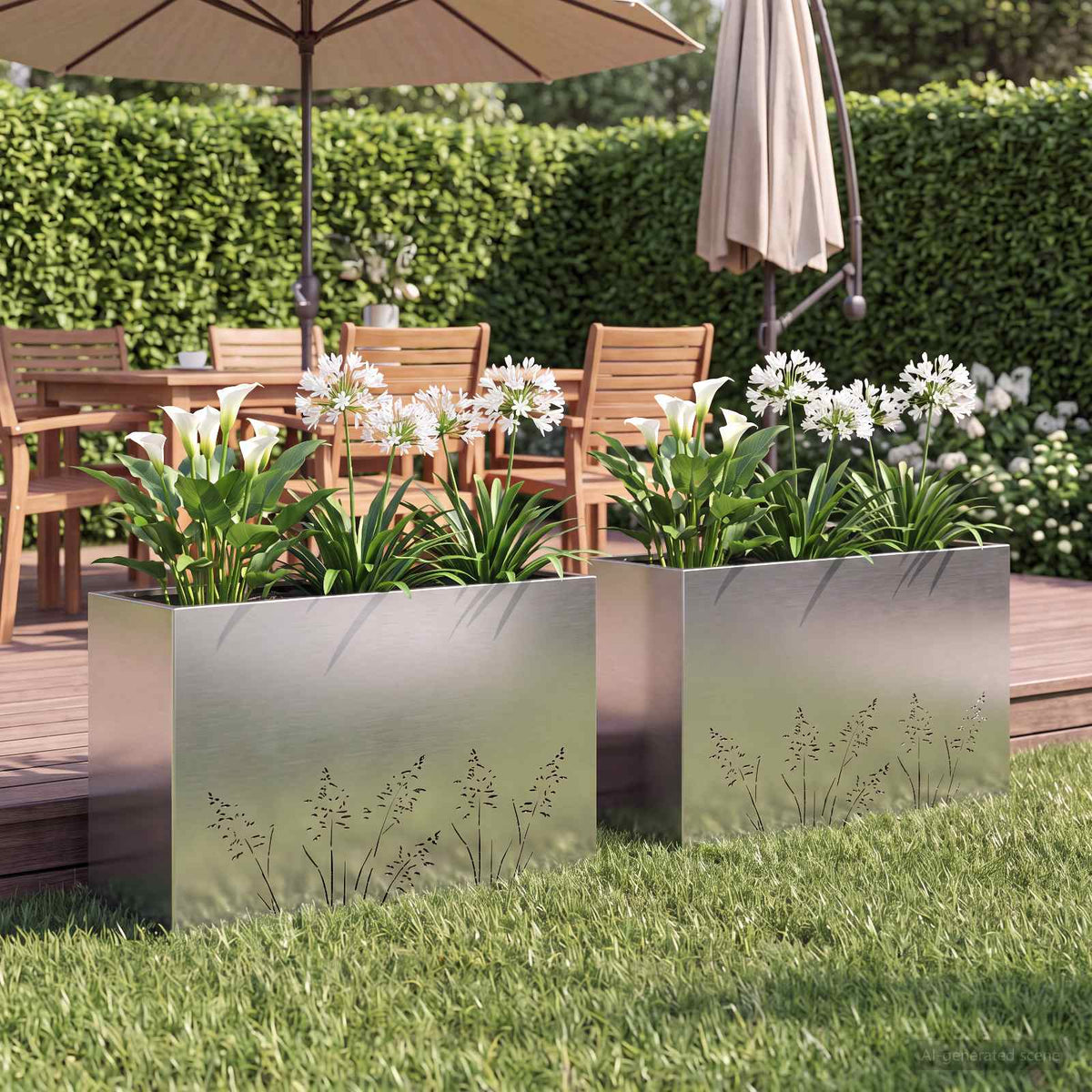 Cache-Pot De Jardin 2 Pc Rouillé
