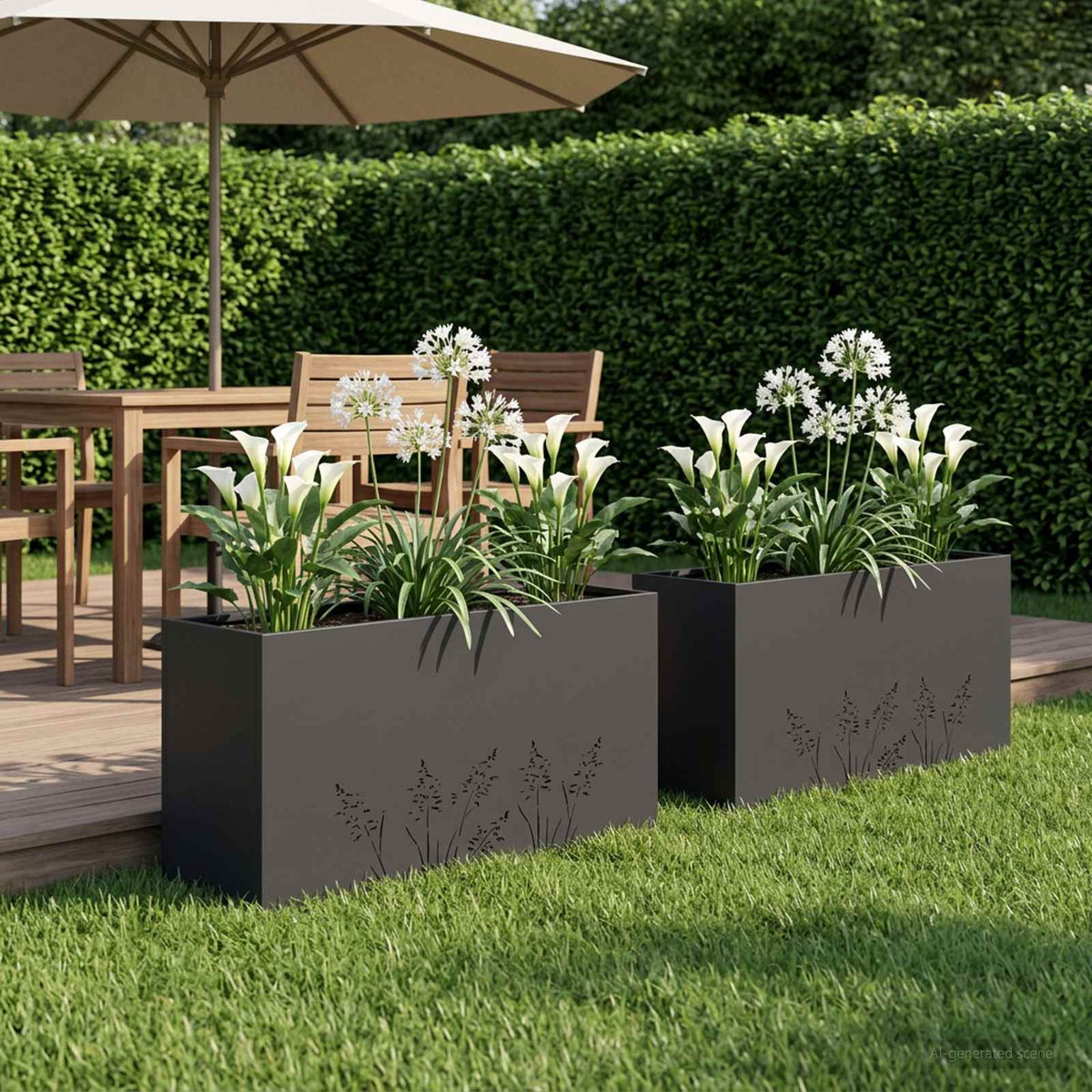 Cache-Pot De Jardin 2 Pc Rouillé