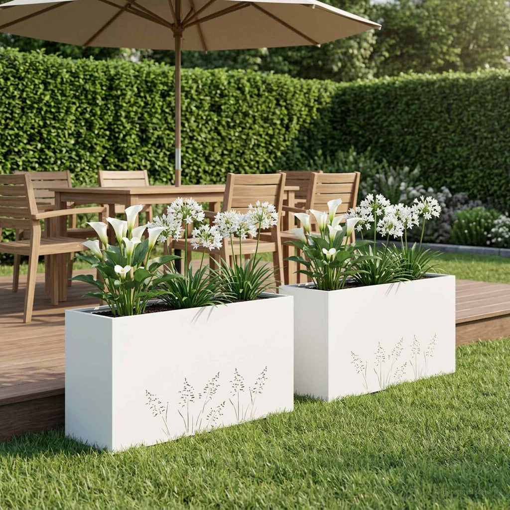 Cache-Pot De Jardin 2 Pc Rouillé