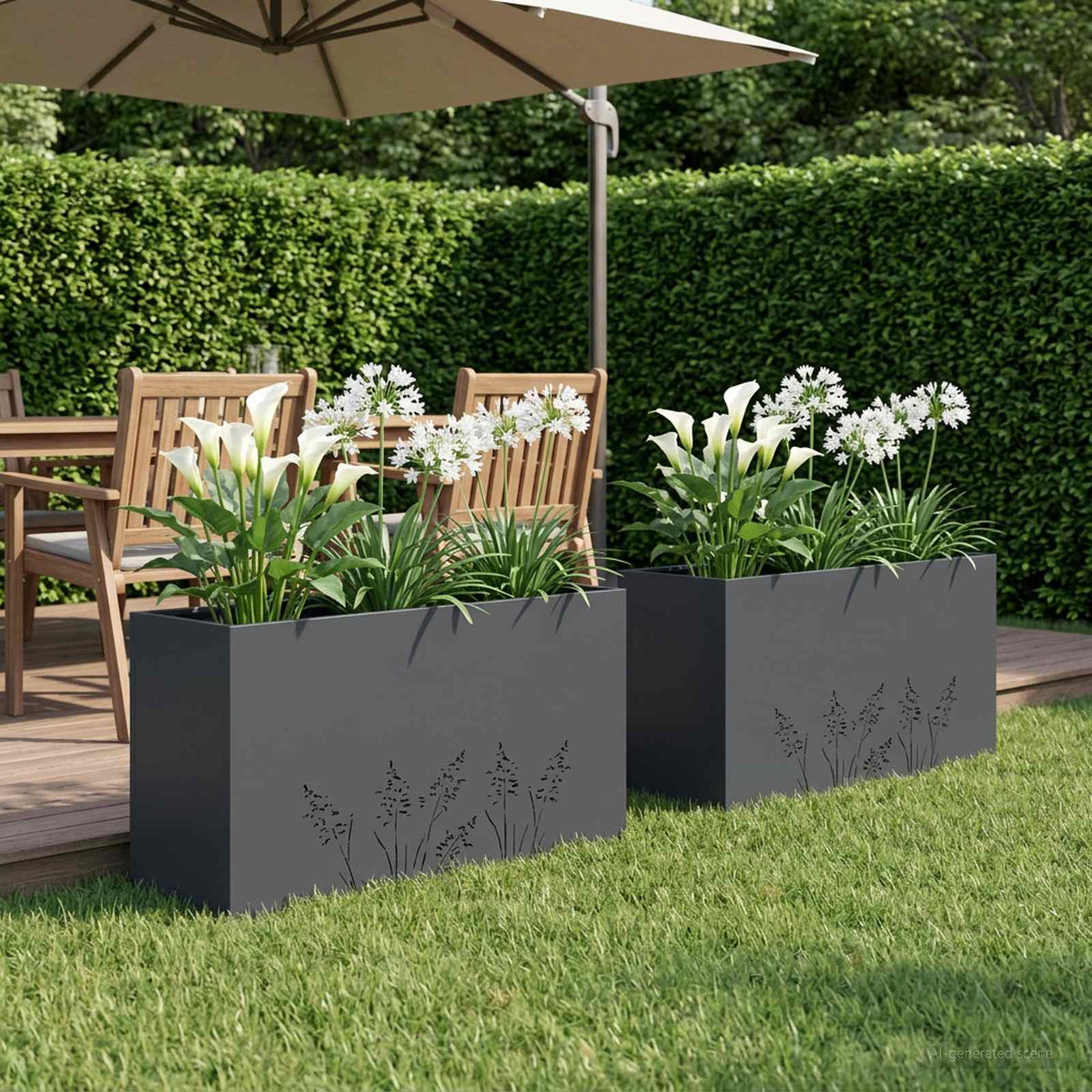 Cache-Pot De Jardin 2 Pc Rouillé