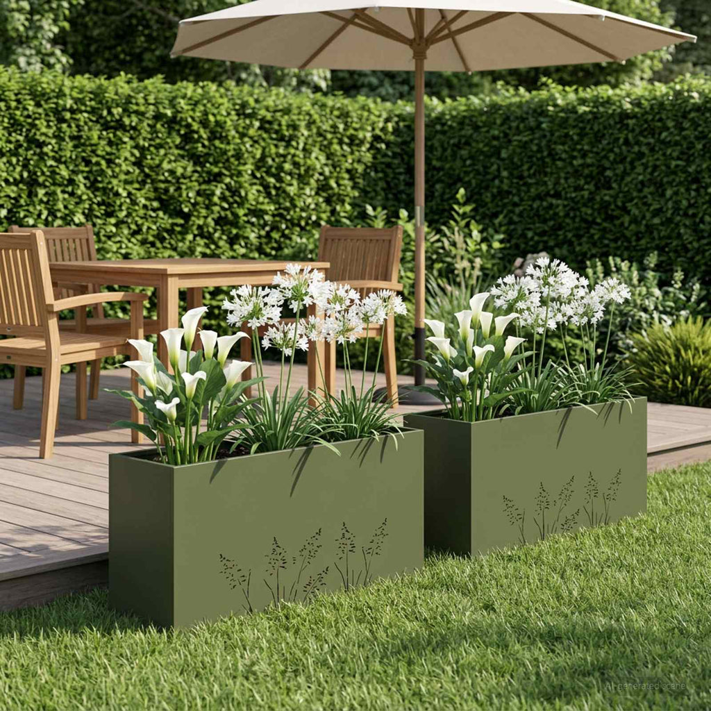 Cache-Pot De Jardin 2 Pc Rouillé