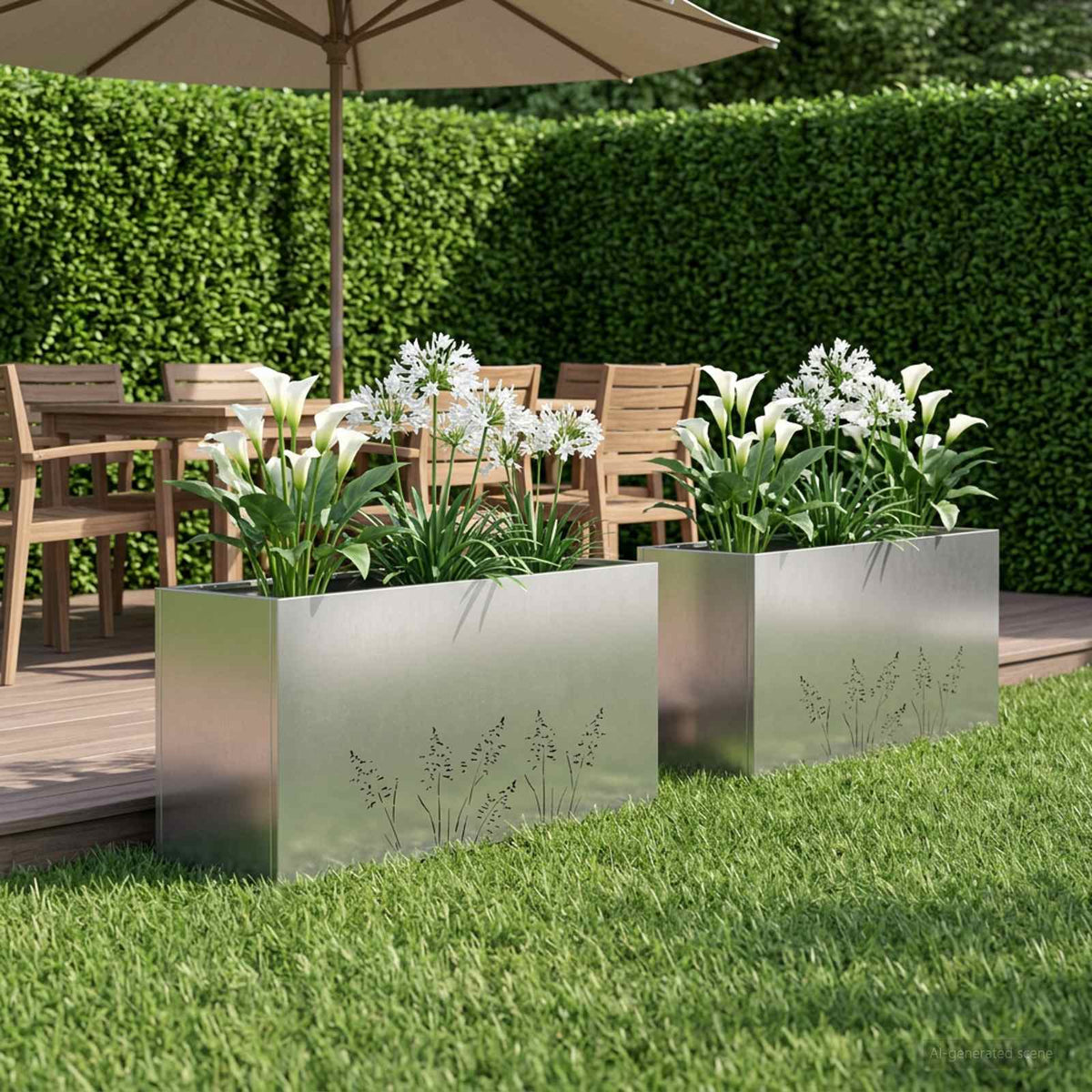Cache-Pot De Jardin 2 Pc Rouillé