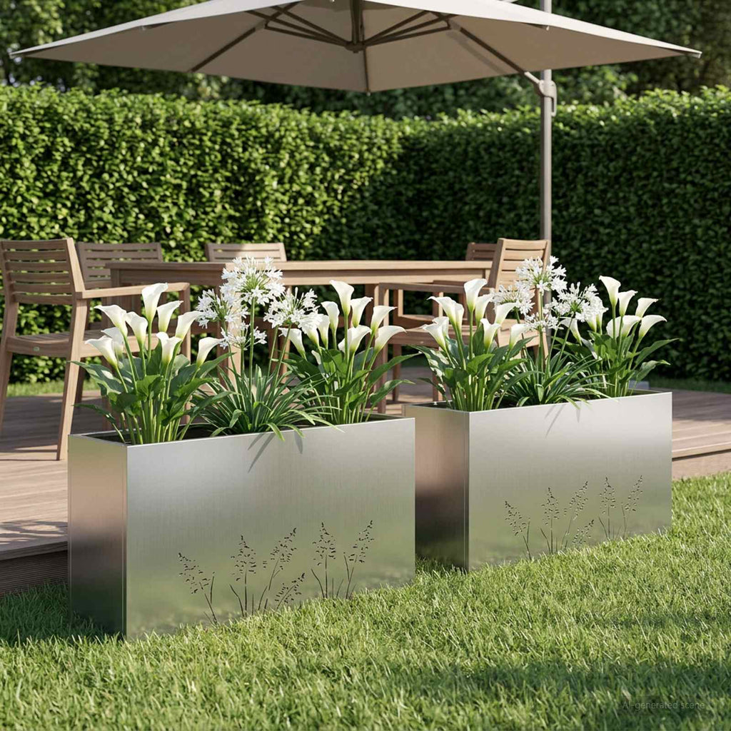 Cache-Pot De Jardin 2 Pc Rouillé