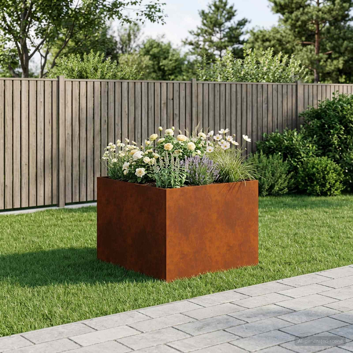 Cache-Pot De Jardin Rouillé