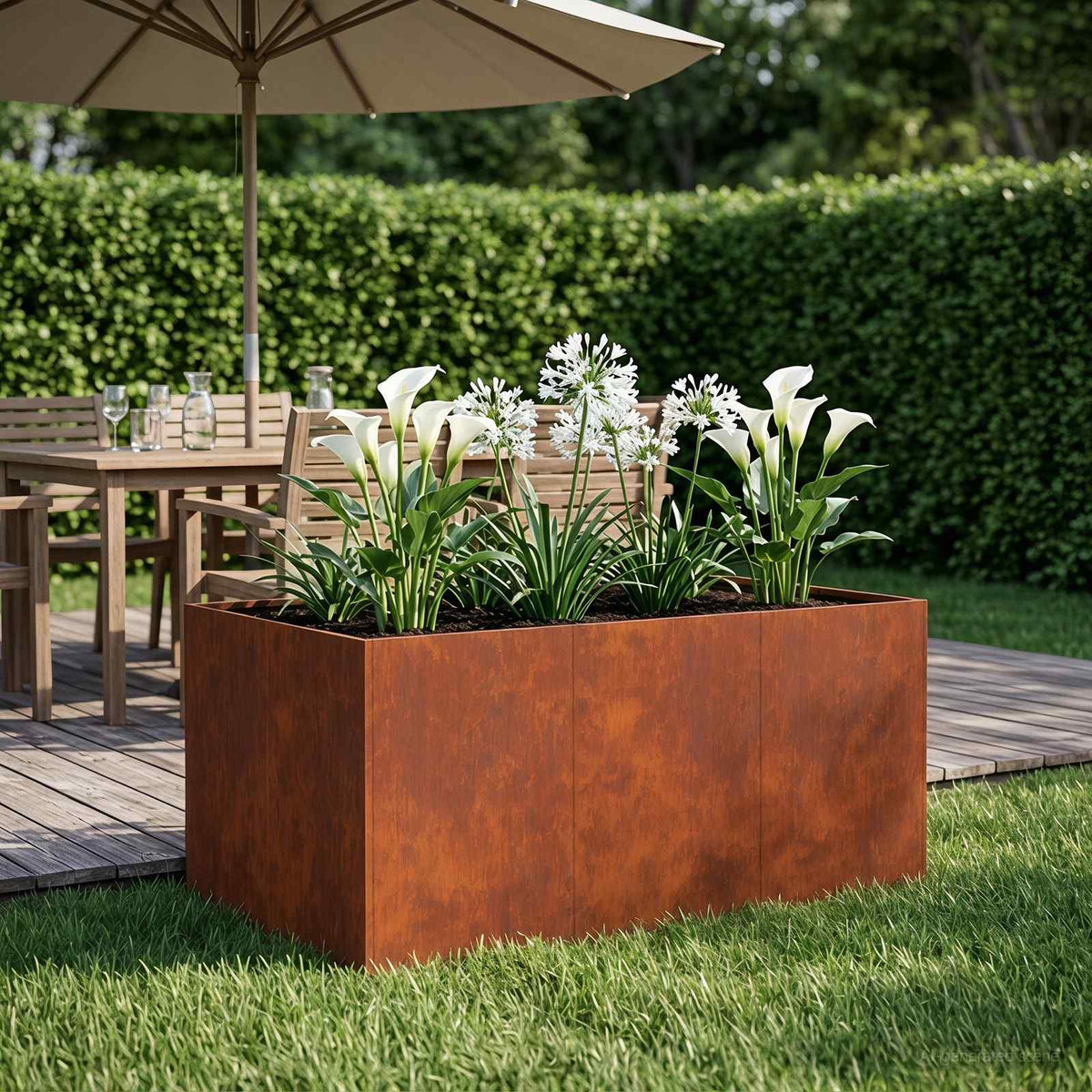 Cache-Pot De Jardin Rouillé