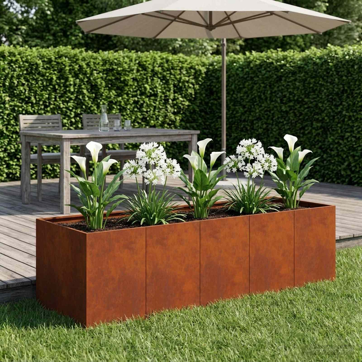Cache-Pot De Jardin Rouillé