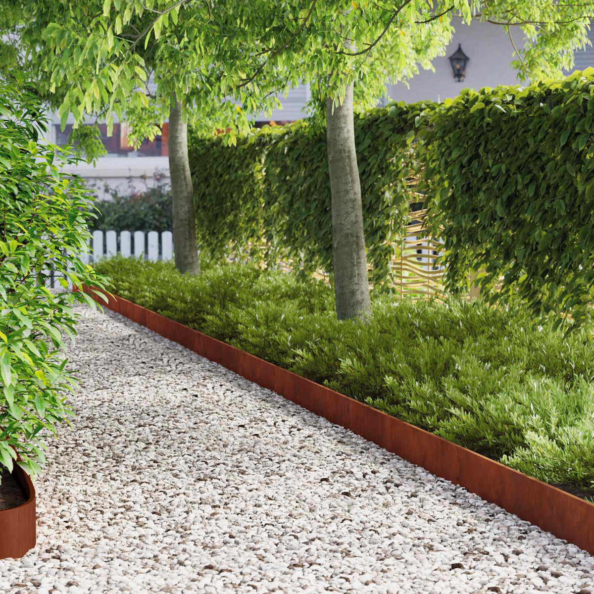 Bordure De Pelouse 30 Pc 103 X Acier Rouillé