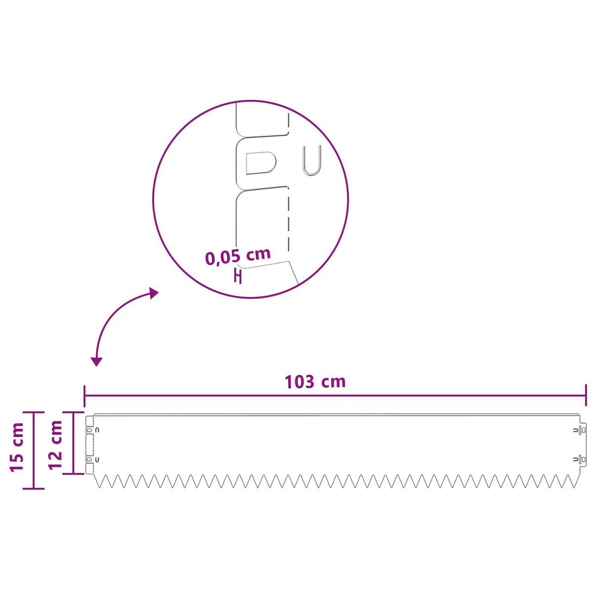 Bordure De Pelouse 30 Pc 103 X Acier Rouillé