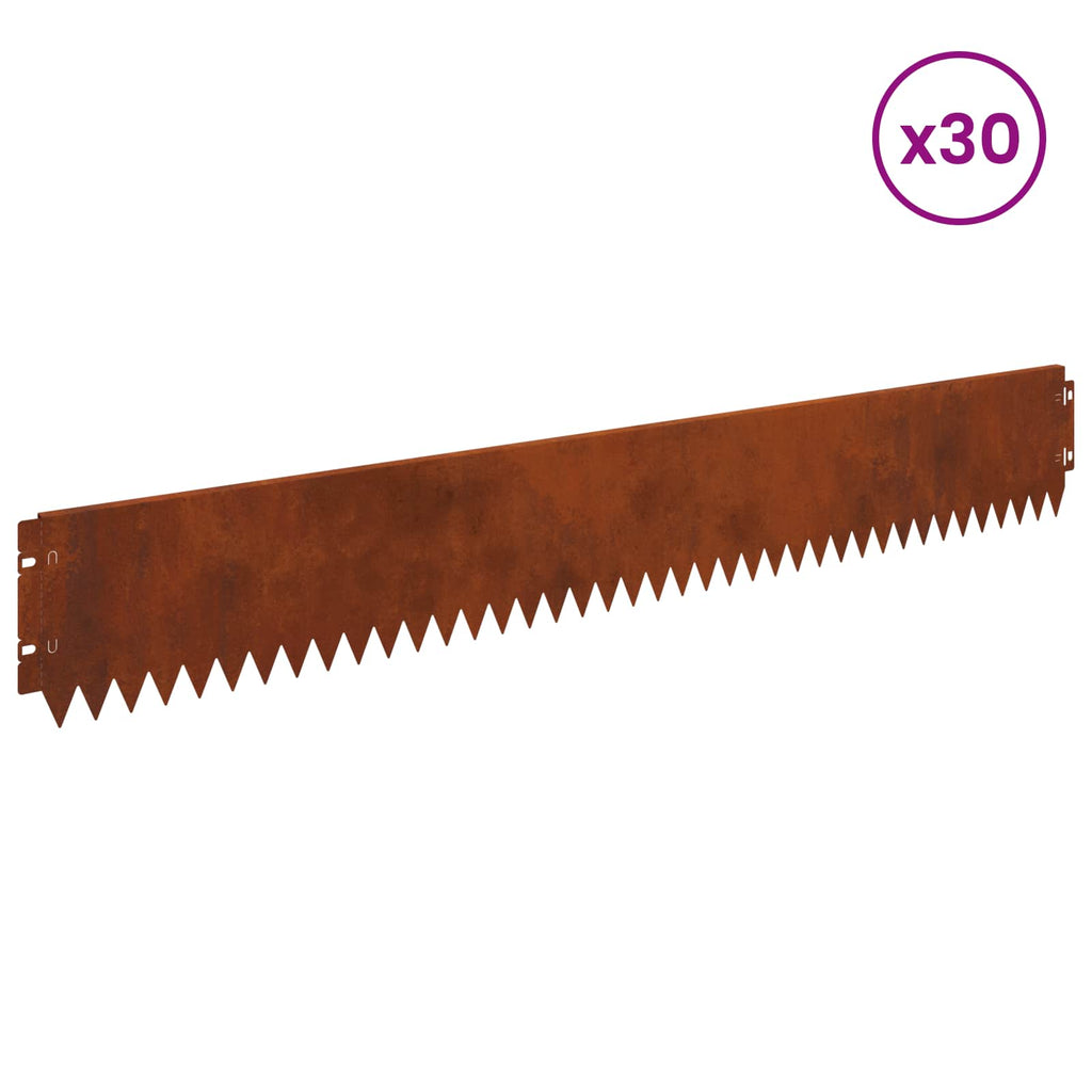 Bordure De Pelouse 30 Pc 103 X Acier Rouillé
