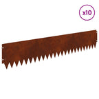 Bordure De Pelouse 10 Pc 103 X Acier Rouillé