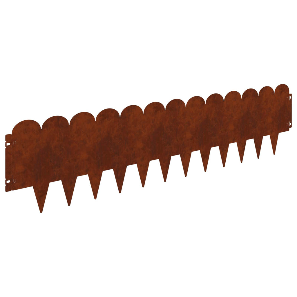 Bordure De Pelouse 10 Pc 103 X Acier Rouillé