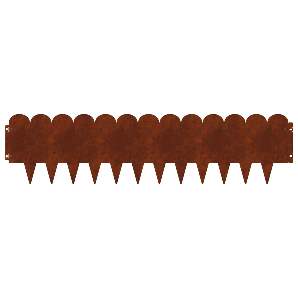 Bordure De Pelouse 10 Pc 103 X Acier Rouillé