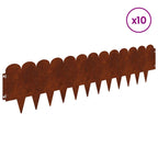 Bordure De Pelouse 10 Pc 103 X Acier Rouillé