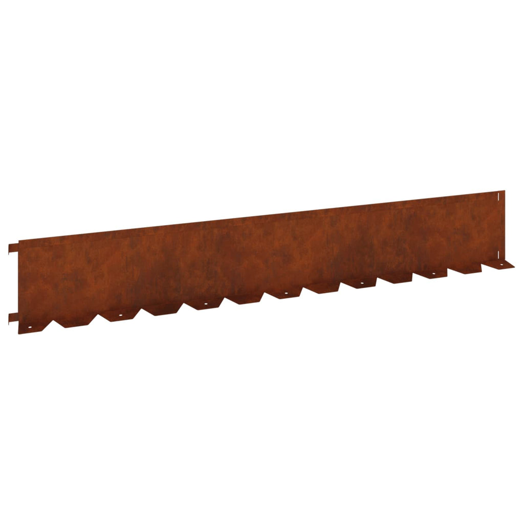 Bordure De Pelouse 10 Pc 102 X 15 X 4 Cm Acier Rouillé