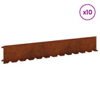 Bordure De Pelouse 10 Pc 102 X 15 X 4 Cm Acier Rouillé