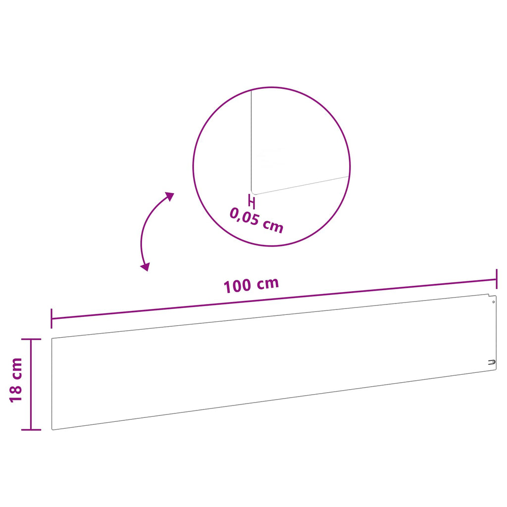 Bordure De Pelouse 10 Pc 100 X Acier Rouillé