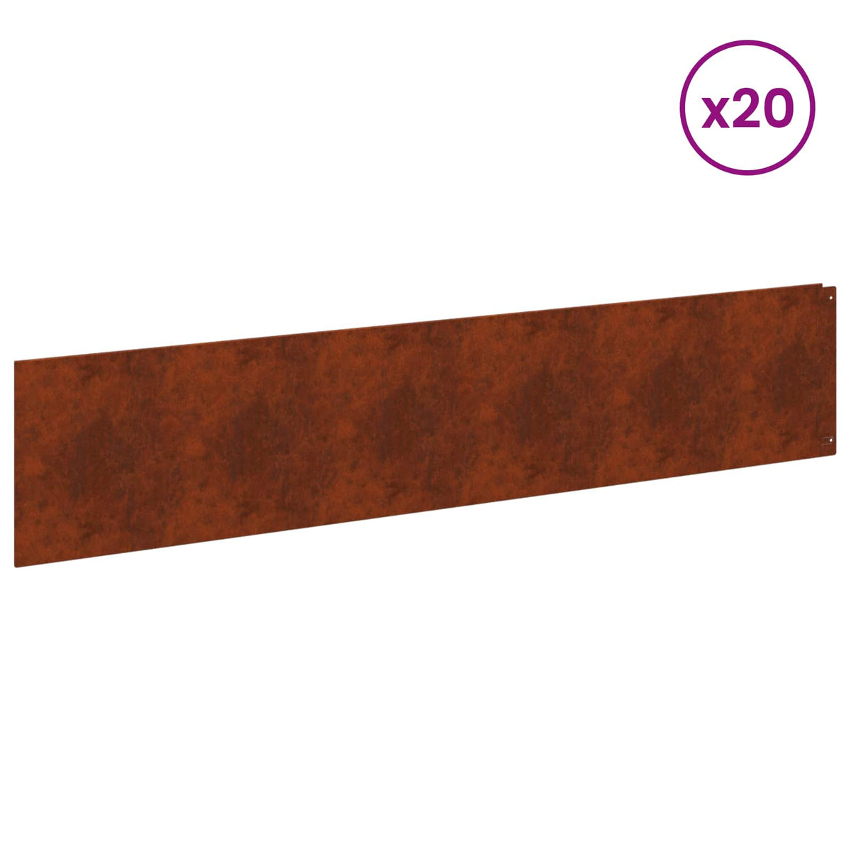 Bordure De Pelouse 20 Pc 100 X Acier Rouillé