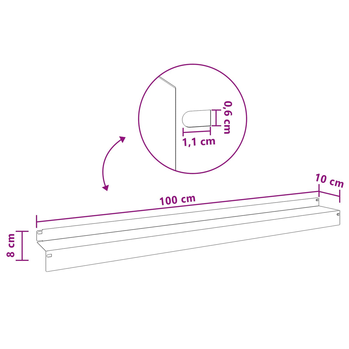 Bordure De Pelouse 30 Pc 100 X 10 X 8 Cm Acier Rouillé