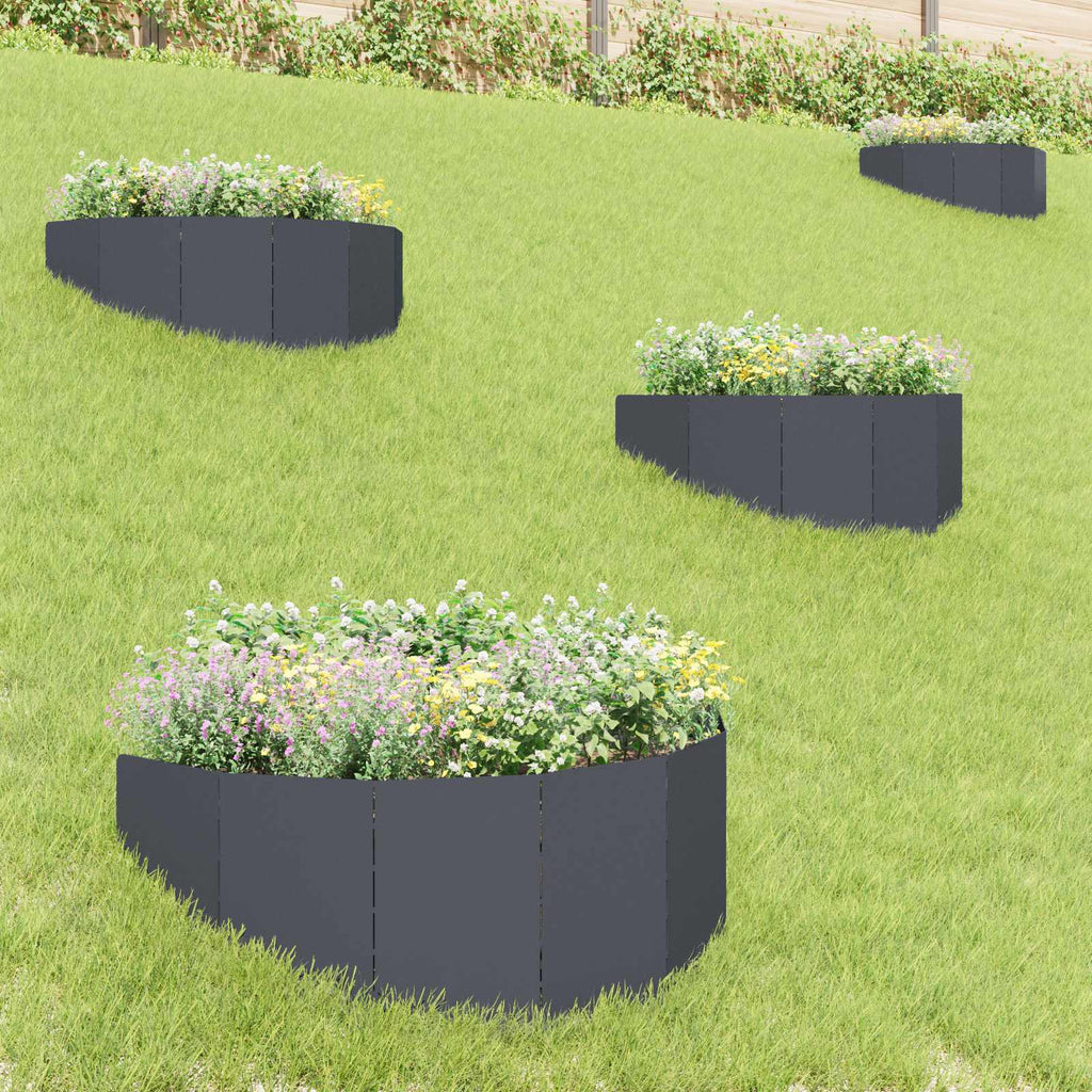 Bordure De Pelouse 4 Pc 100 X 45 Cm Acier Rouillé