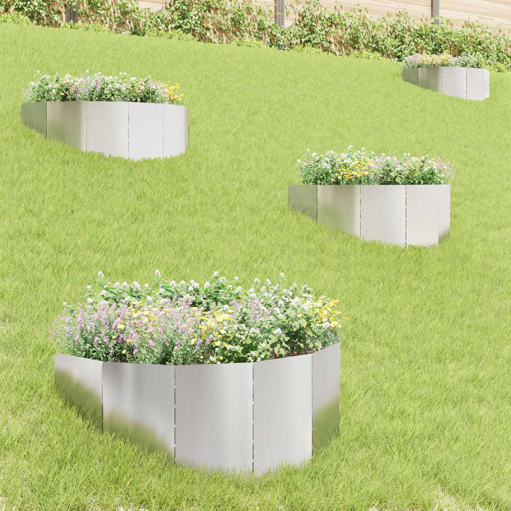 Bordure De Pelouse 4 Pc 100 X 45 Cm Acier Rouillé