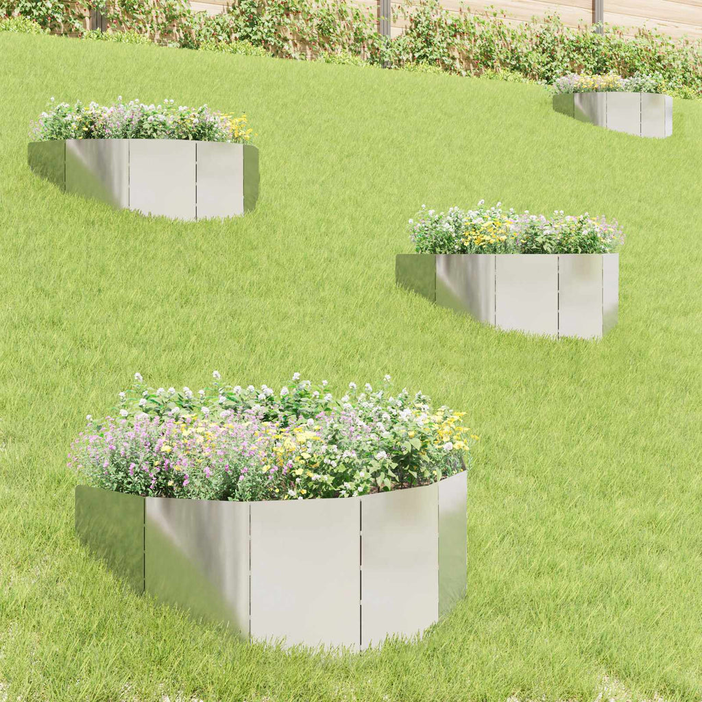Bordure De Pelouse 4 Pc 100 X 45 Cm Acier Rouillé