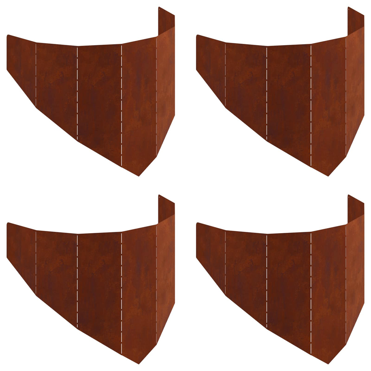 Bordure De Pelouse 4 Pc 100 X 45 Cm Acier Rouillé