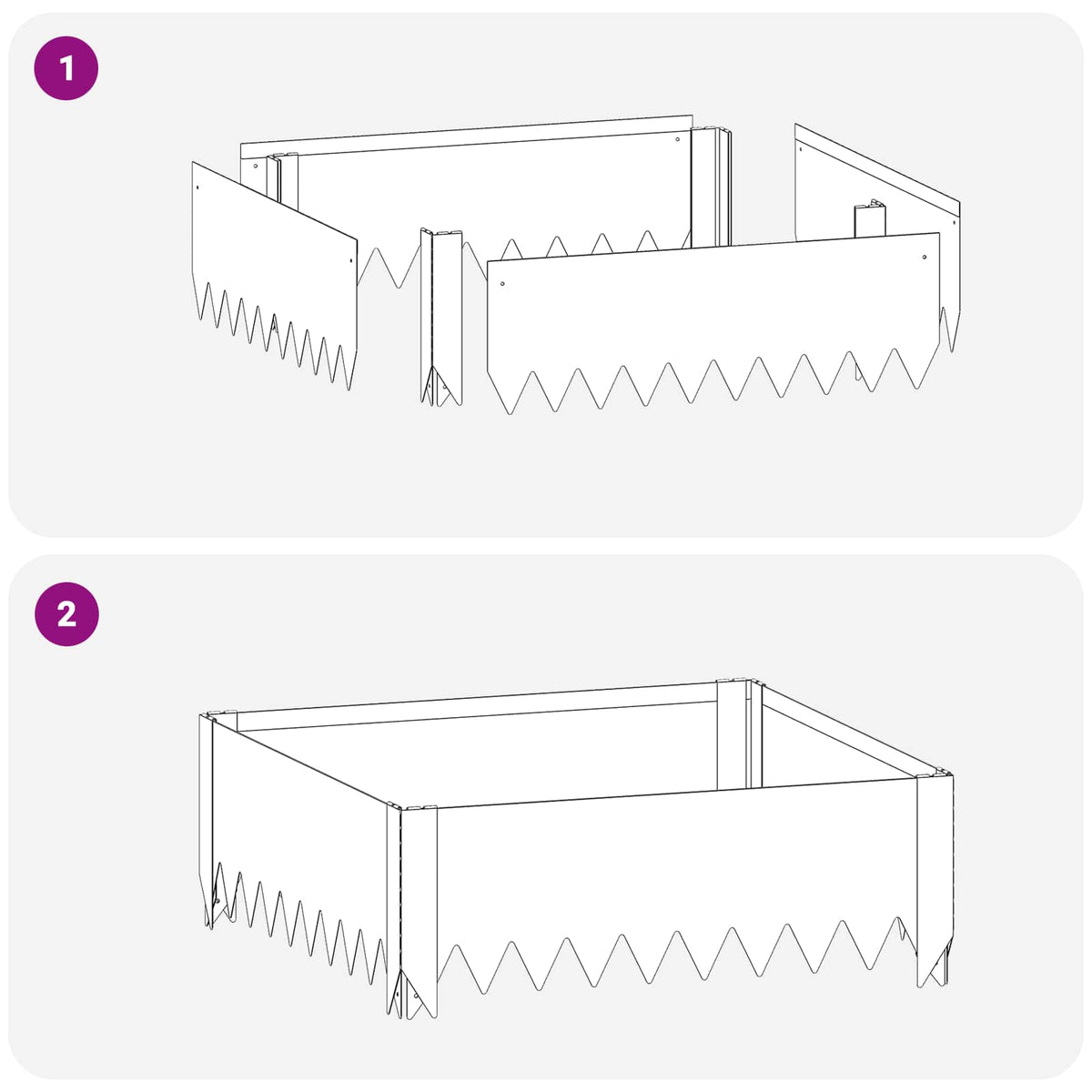 Bordure De Pelouse 4 Pc Acier Rouillé