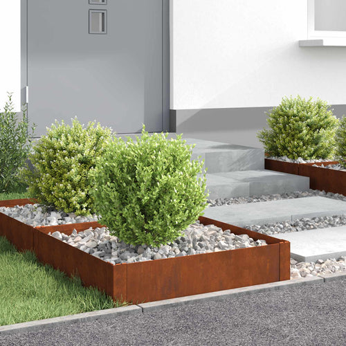 Bordure De Pelouse 4 Pc Acier Rouillé