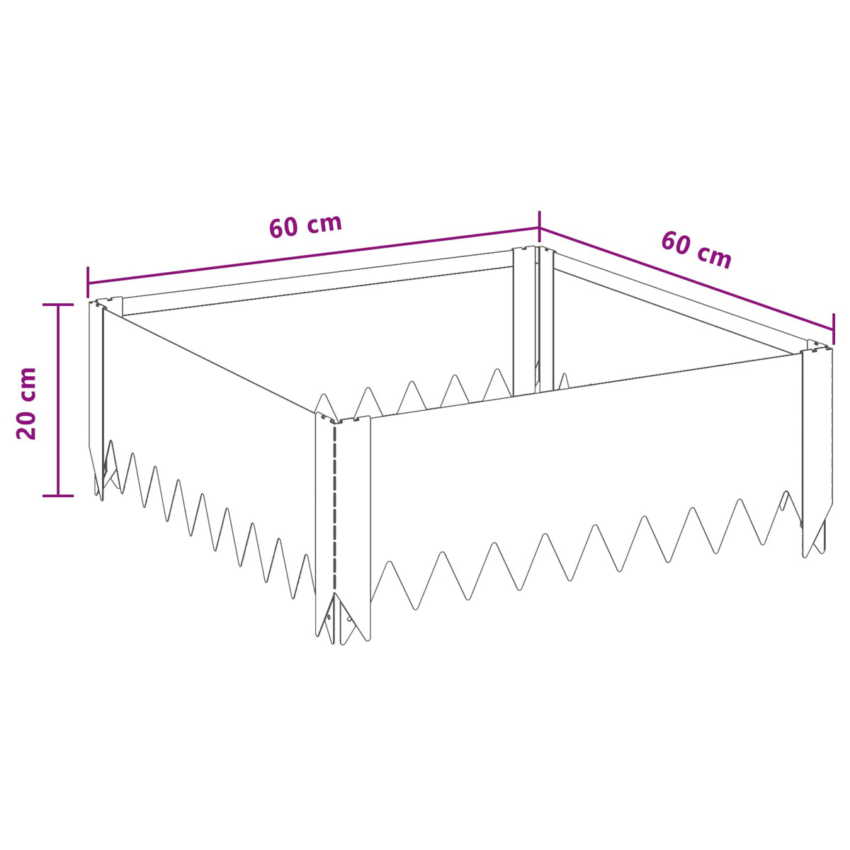 Bordure De Pelouse 4 Pc Acier Rouillé