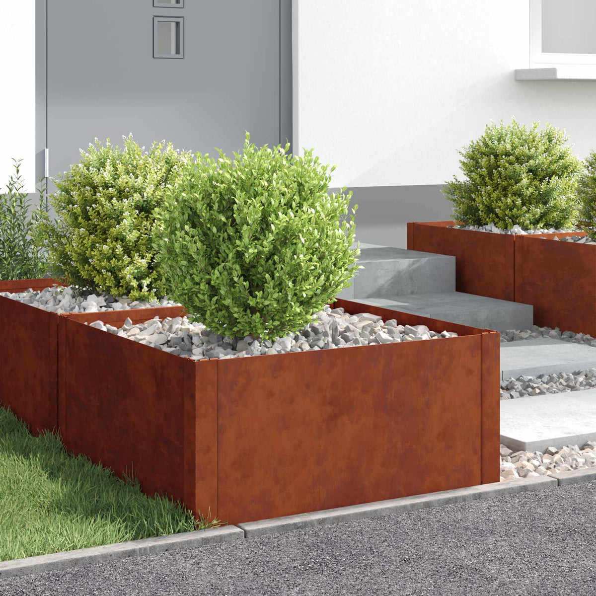 Bordure De Pelouse 4 Pc Acier Rouillé