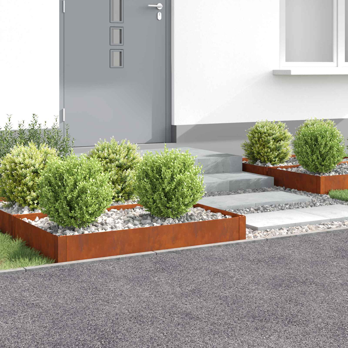 Bordure De Pelouse 4 Pc Acier Rouillé