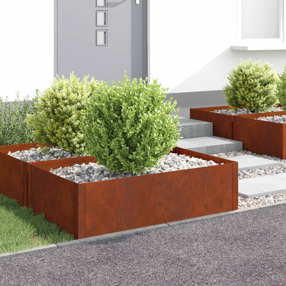 Bordure De Pelouse 4 Pc Acier Rouillé