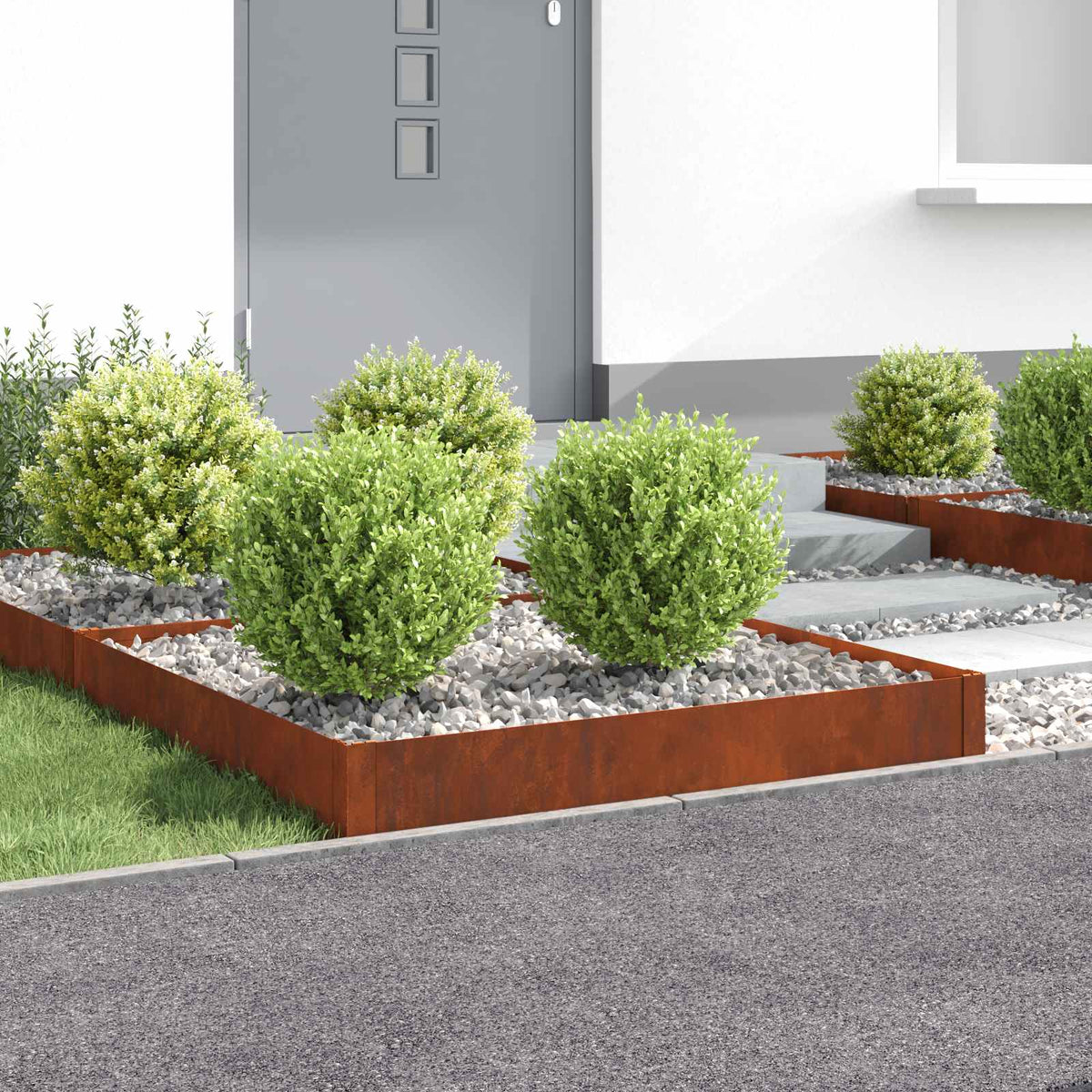 Bordure De Pelouse 4 Pc Acier Rouillé
