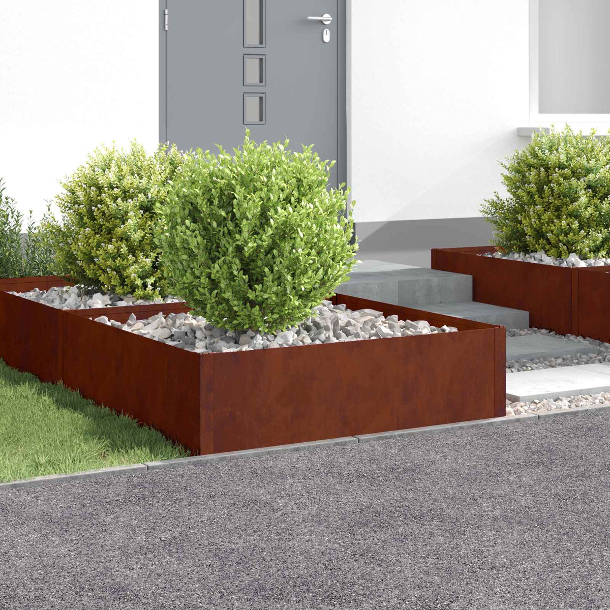 Bordure De Pelouse 4 Pc Acier Rouillé