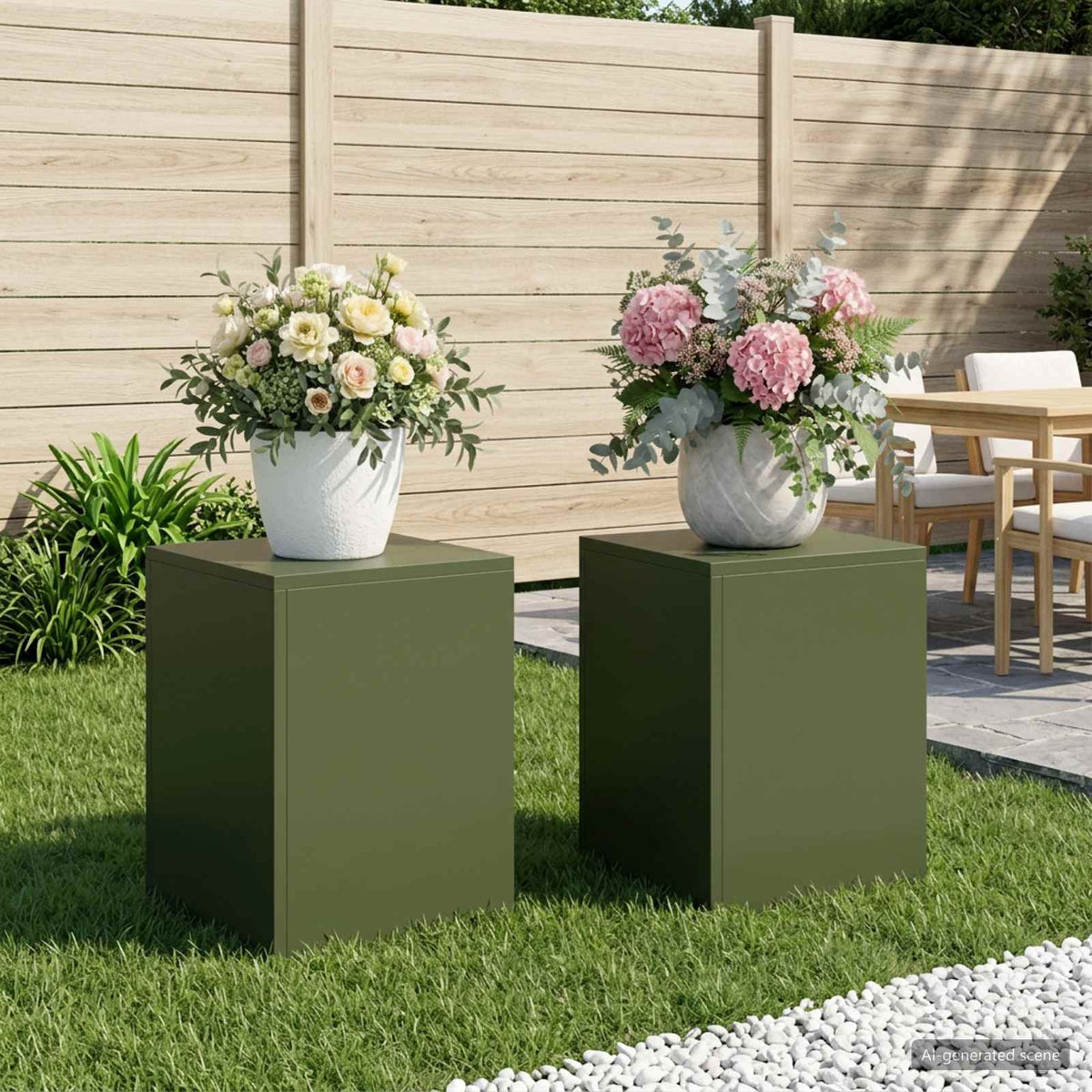 Support De Plante Rouillé 30 X 30 X 100 Cm