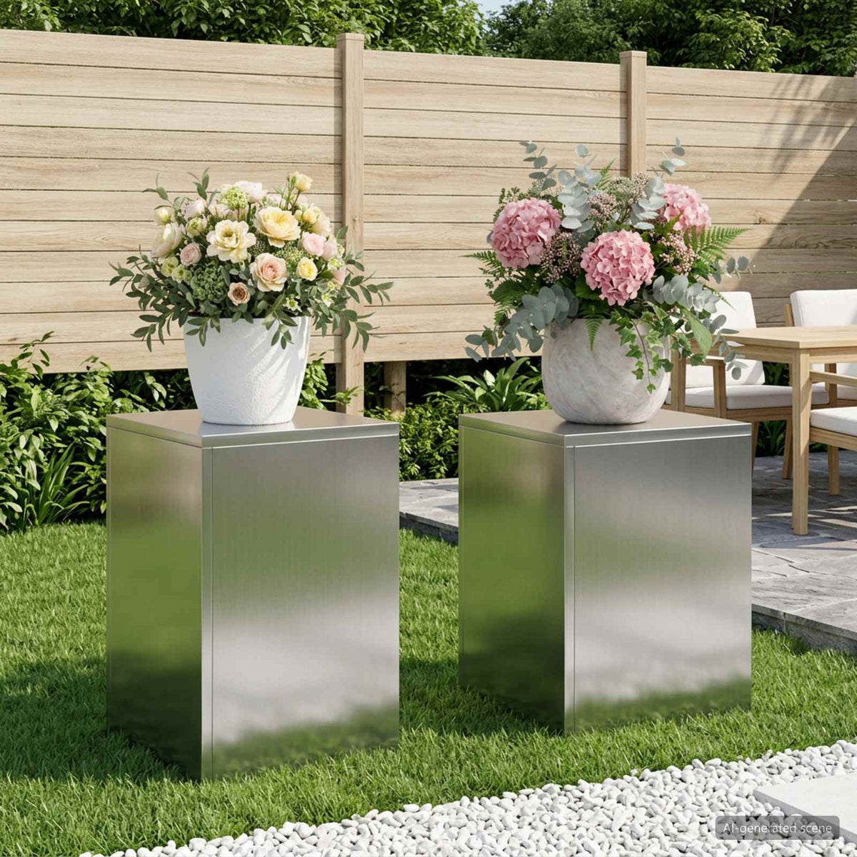 Support De Plante Rouillé 30 X 30 X 100 Cm