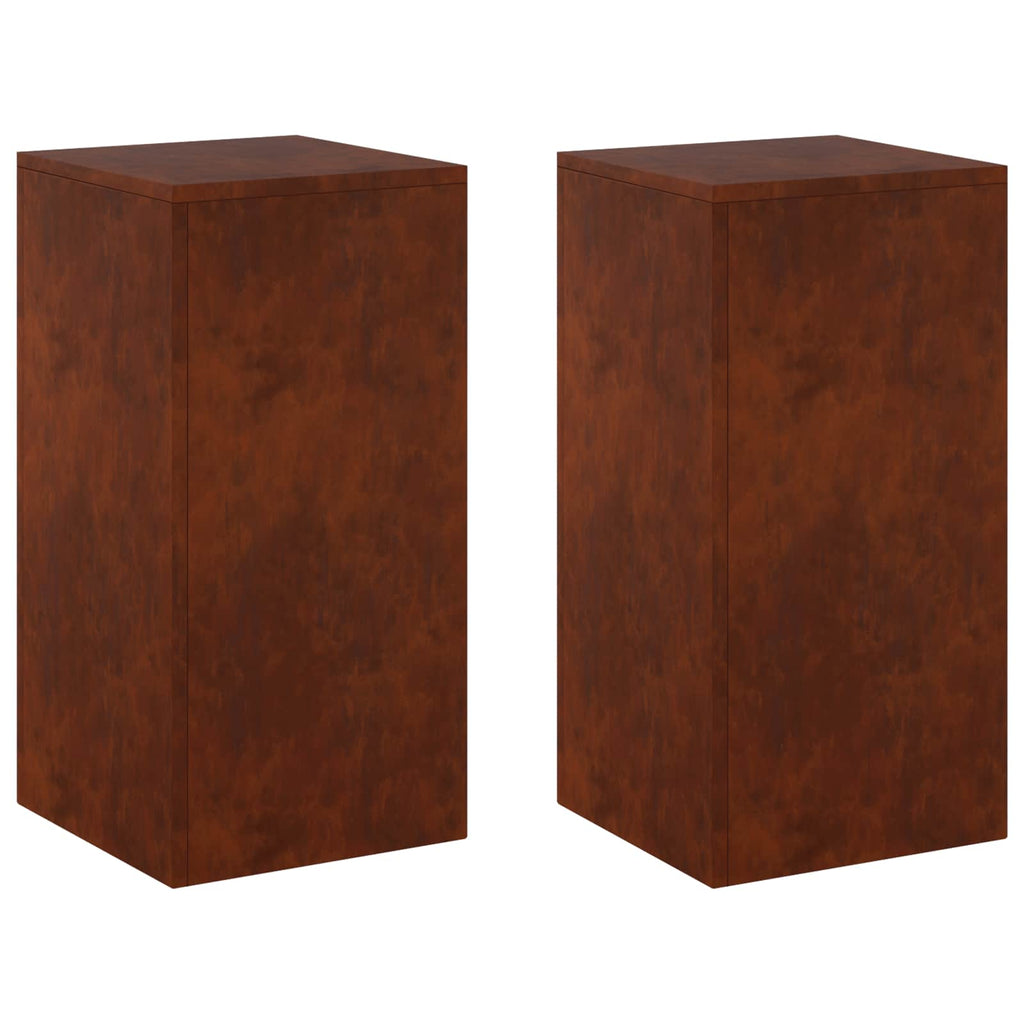 Support De Plante 2 Pcs Rouillé 30 X 30 X 60 Cm