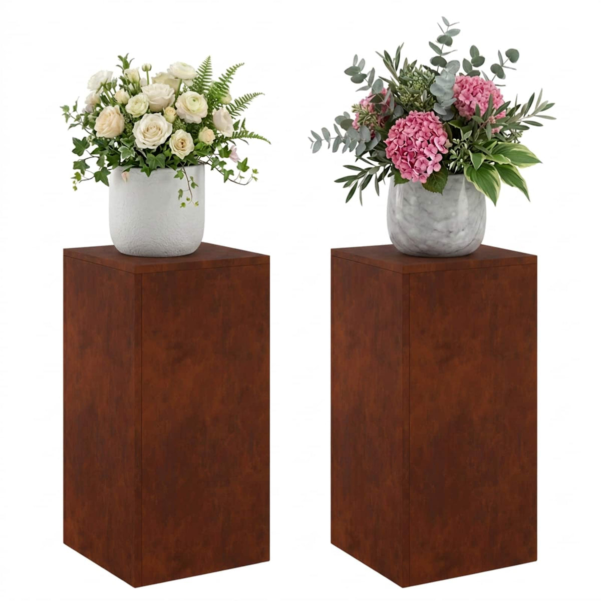 Support De Plante 2 Pcs Rouillé 30 X 30 X 60 Cm