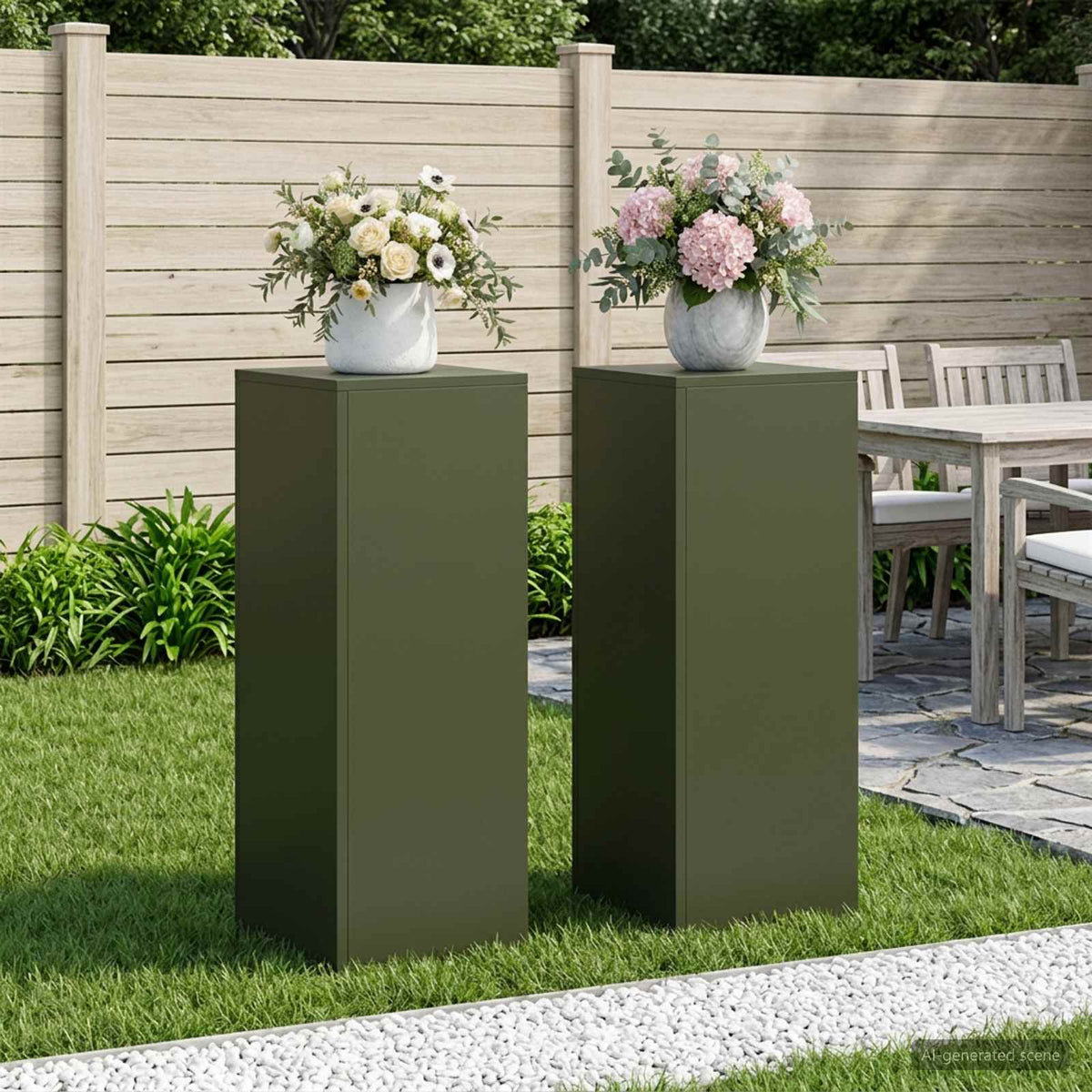 Support De Plante Rouillé 30 X 30 X 100 Cm